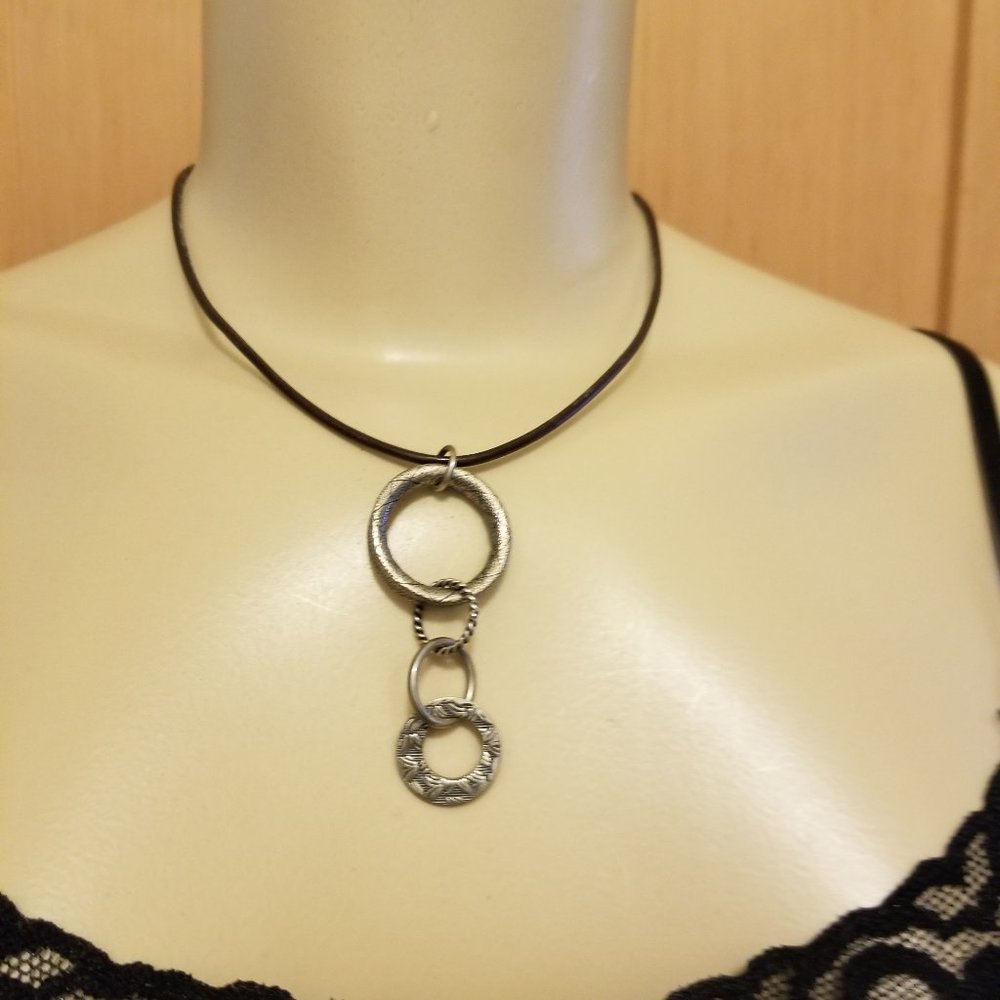 Silpada sterling silver and leather necklace